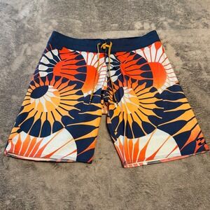 Billabong Airlite Sundays Men's Board Shorts 30 Navy Orange Graphic Swim Trunks